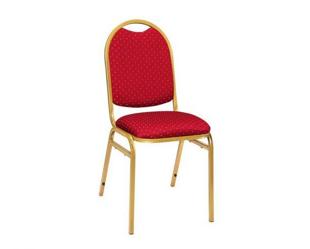 silla evento dorada jackard rojo